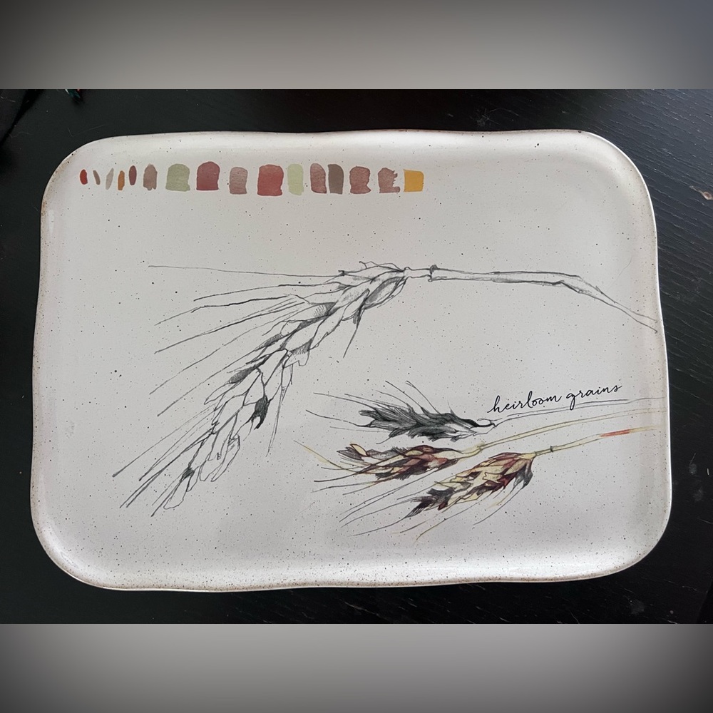 Rosanna Artist Sketchbook Farm to Table Ceramic Plate “Heirloom Grains”
